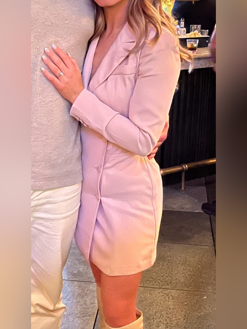 Express Blazer Mini Dress in Soft Pink